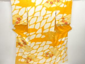 アンティーク　絞り菊模様刺繍着物(内袖付き)